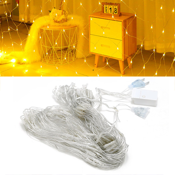 Net Mesh String LED Lights 4,9x4,9ft Vattentät Utomhus Jul Net Lights för jul Utomhusbröllop