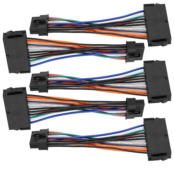 5 stk. Strømkabeladapter ATX 24pin til 12pin Ledningskonverter 15cm PVC Kobber til Stationær Computer