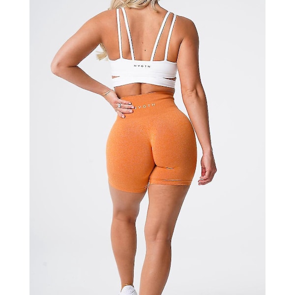 Sømløse Pro Burnt Orange Spandex Shorts til Kvinder - XS