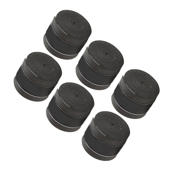 6 stk Tennisracket Greb Tape PU Frost Anti-slip Svedabsorption Badmintonracket Tape Sporttilbehør Sort