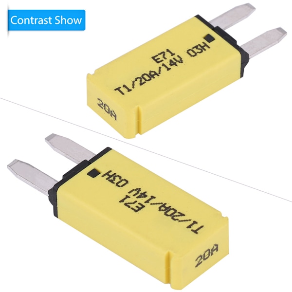 14V DC Automatisk Nulstilling Mini-Sikringsafbrydere Bladsikringer til Bil Lastbil Båd RV 20A Gul