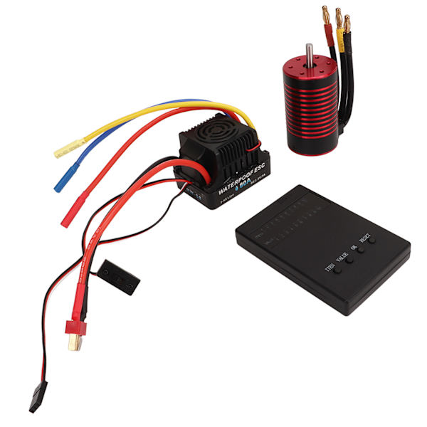 80A borstlös ESC elektrisk hastighetskontroll högt vridmoment 3660 motor lågspänning avstängningsskydd för 1/8 RC bil 4200KV