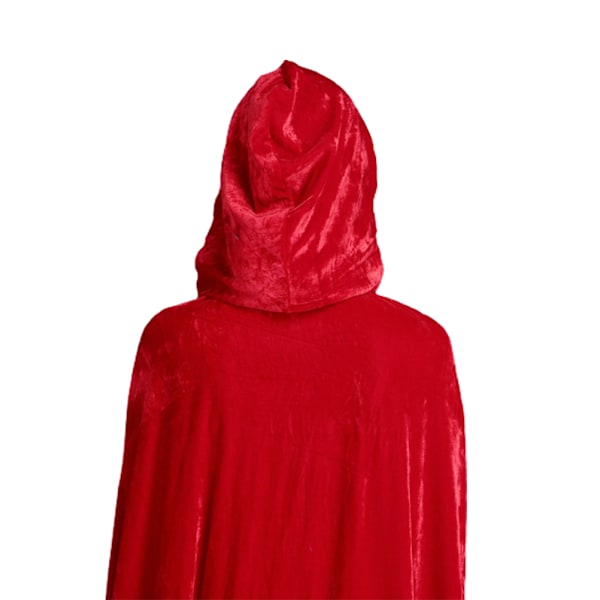 1,5 m punainen huppu Cape Joulupukki puku Joulupukin takki Punainen takki joulujuhliin Cosplay-asu