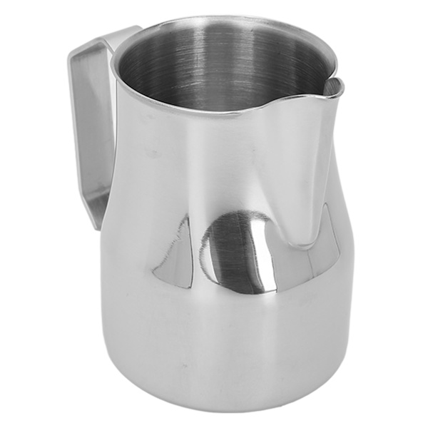 Mjölkskummare Kaffeångande kanna 304 rostfritt stål Kaffe Mjölkkopp Mjölkskummare Cup Olecranon Typ Utlopp Silver 350ML