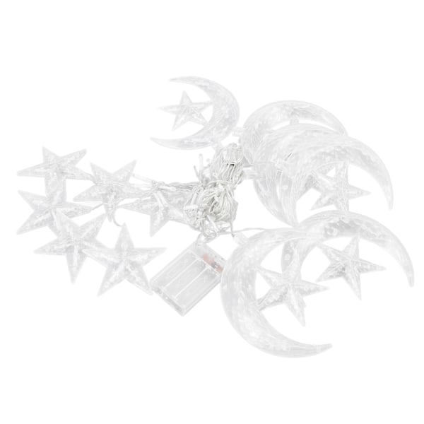 Star Moon String Lights 3.3yd 126LED dekorativa String Lights för Ramadan Festival Bröllopsfest Hemmaterrass Fönster Trädgård