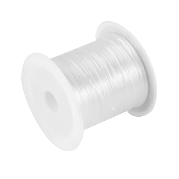 5 ruller Crystal Line Beads String Wire Smykke Material Elastisk Tråd for Smykke DIY (Hvit)