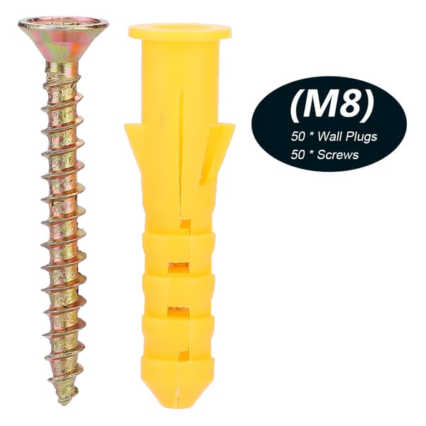 Plastic Expansion Wall Plug Screw Fasteners Self-tapping Screws Fastener Hardware Kit (M8)