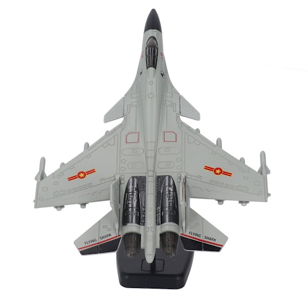 Fighter Aircraft Model Pull Back med Display Stativ Ljud Ljuslegering Flygplansmodell för pojke Barn Grå Vit
