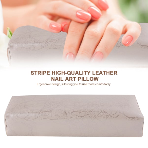 Stripe högkvalitativt läder Nail Art Kudde Manikyr Mjuk svamp Handstöd Kuddhållare 02#
