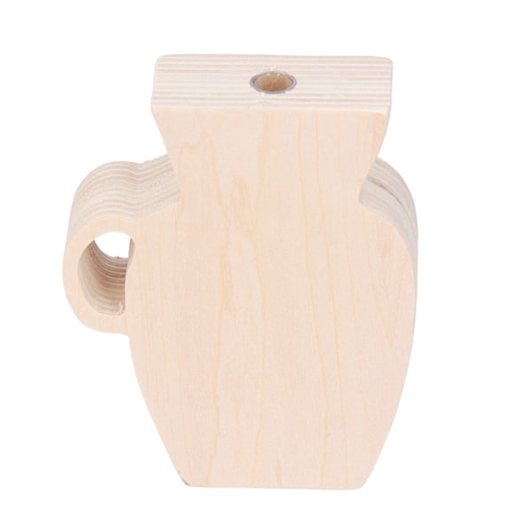 Trævase Enkel Vintage Stil Naturlig Fyrretræ Holdbar Robust Lugtfri Umalet Blomster Vase i Træ