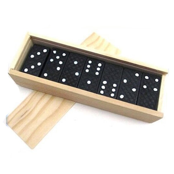 28st/set Trä Domino Block Brädspel Bärbart Resebord Spel Domino Leksaker För Barn Utbildningsleksaker för barn