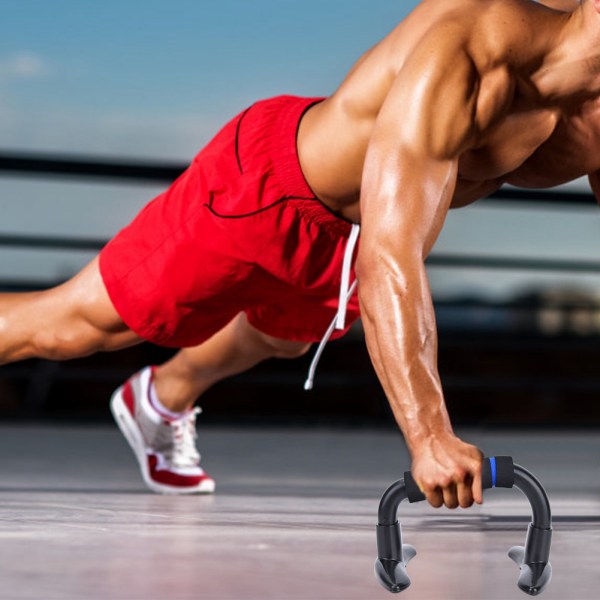 1 st Pushup Stand Bar för Fitness Sportutrustning för träning Body Building (blå)