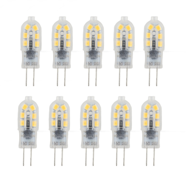 10-pack G4 2835 LED-lampa Transparent LED-lampa Plugg in glödlampa AC220V för husbilsskåp Landskapsljus 2700 Varmt ljus