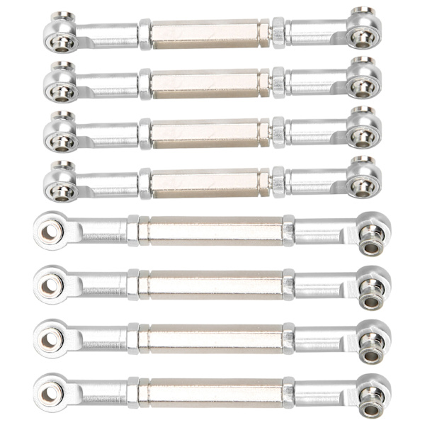 8st uppgradering metall dragstång Styrstång för WPL/MN/Feiyu 1/16 RC BilreservdelarSilver