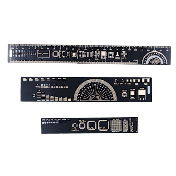 PCB-linjal for ingeniører Multifunksjonell 3 størrelser Standardskala linjal for elektroniske ingeniører