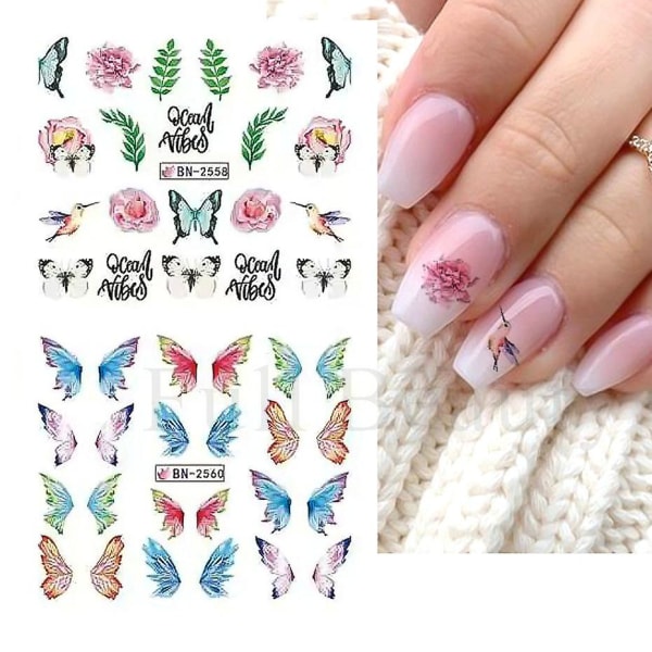 Butterfly Cherry Blossom Nail Sticker Type 17