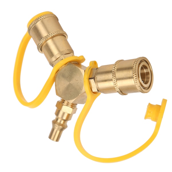 2 Vejs 1/4in RV Propan NPT Quick Connect Y Splitter Adapter til propanslange tilslutningssæt