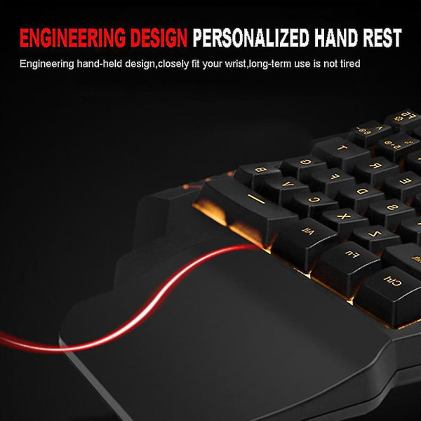 Gaming tastatur, 35 taster enkelthånds mini gaming tastatur 7 farver Rgb baggrundsbelyst ergonomisk spilcontroller