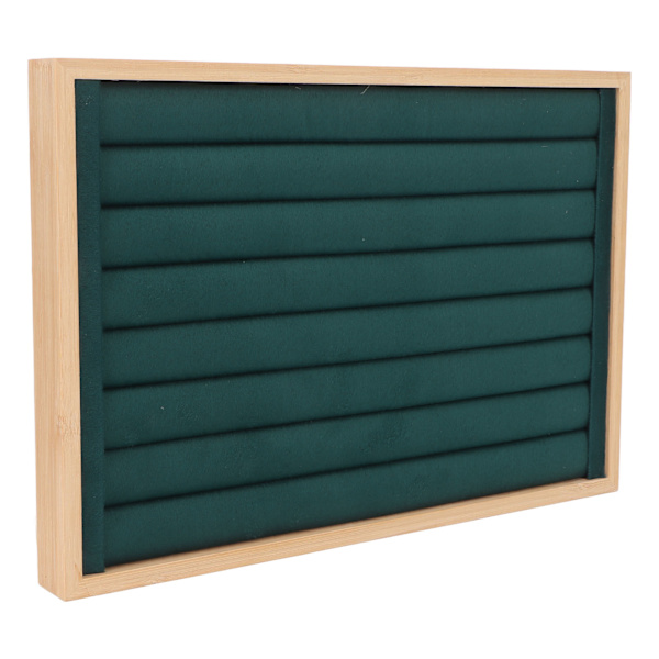 Rings Tray 7 Rows Stackable Protective Scratch-Proof Liner Box Insert Earrings Storage Display Case Green