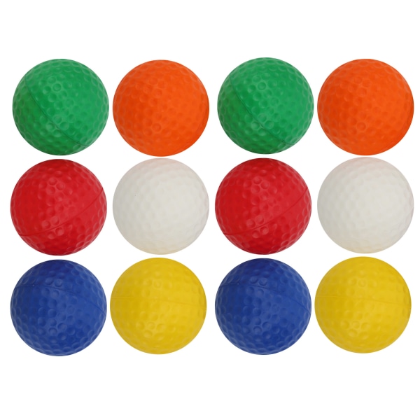 12 st Golf PU-boll Svamp Skummande Boll Försörjning Vit Röd Orange Gul Grön Blå
