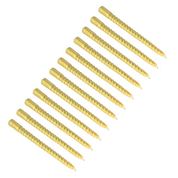 Twisted Long Candle Soy Wax Røykløs Metallic Twisted Lysestake for Bryllupsfest Gull