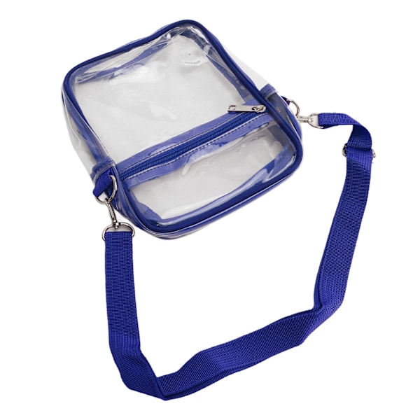 Klar Messenger Bag PVC Transparent Dragkedja Vattentät Justerbar Handväska Messenger Axelväska för pojkar Flickor Blå