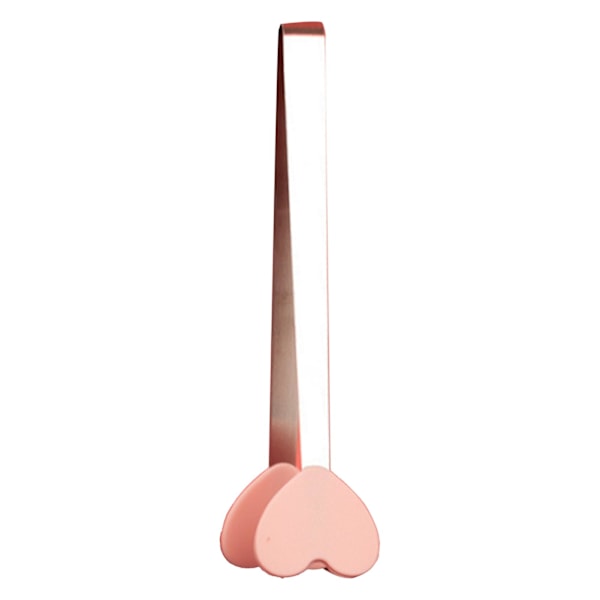 Mini-tang i silikon Serveringstang Matpinsett Små barntang for servering Matlaging Forretter Isbiter Frukt Sukker Rosa Hjerteform