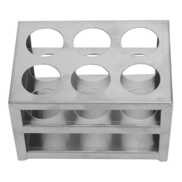 Reagensglas Holder 304 Rustfrit Stål 6 Huller 3 Lag Laboratoriestativ til 32 mm Rør