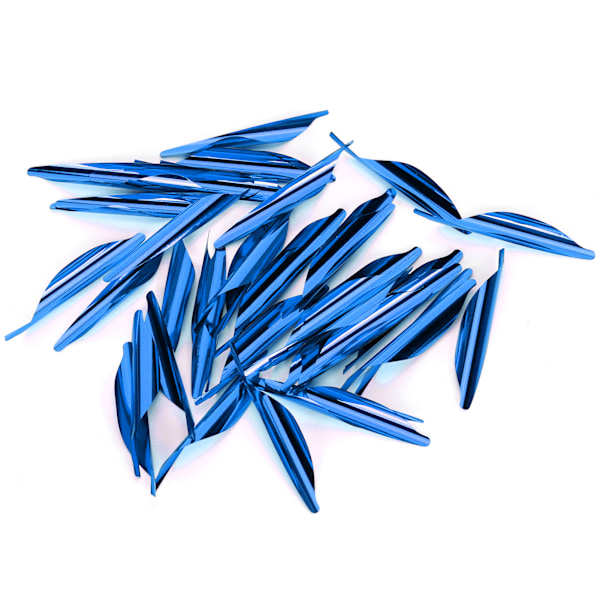 50 stk 2,4 tommer pilfjer DIY Spiral Fjeder Wing Konkurrencebue Recurved Bow Tilbehør blå