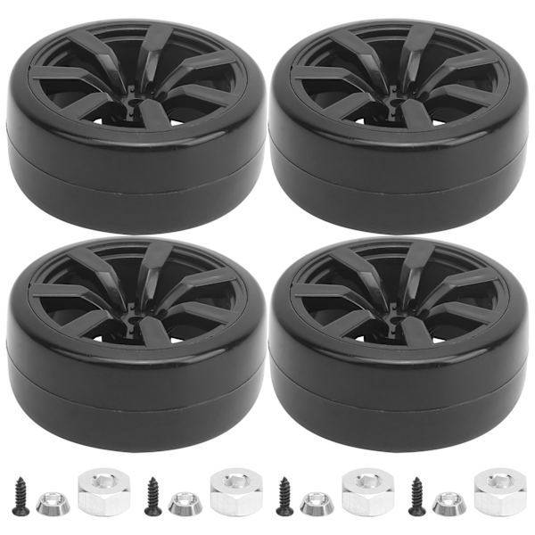 4 st 63mm RC Gummideck Driftdäck Ersättningsdäck Passar för WPL D12 (015BL) RC-bil
