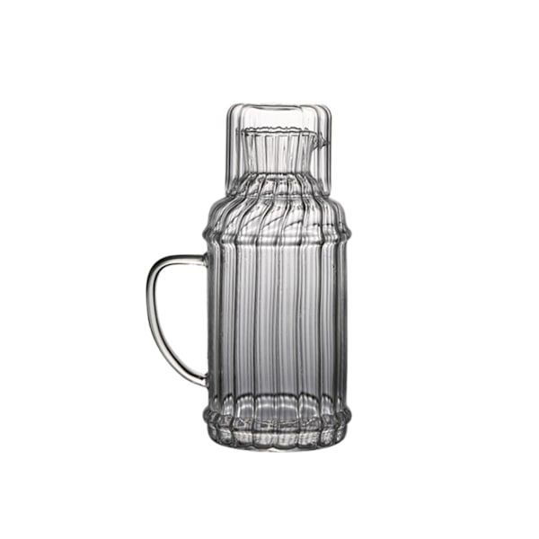 Vintage vandkande ved sengen matchende drikkeglas Elegant kande med tumbler til husholdning 1100 ml grå