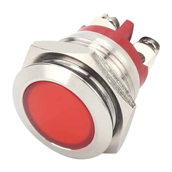 0,6 tommer LED-indikator Lyssignal Lys Flamskyttet base IP66 Vandafvisende Universal (rød)