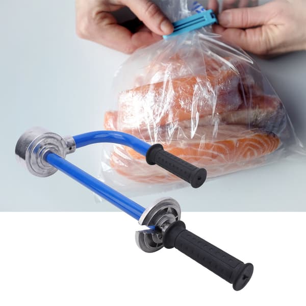 Manuell sträckfilmsdispenser för 30-50 cm kolstålfilm blå