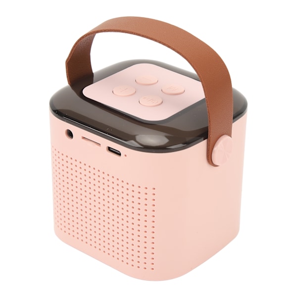 Mini Karaoke-maskin for barn bærbar høyttaler med trådløse mikrofoner Hjem Karaoke Set Rosa