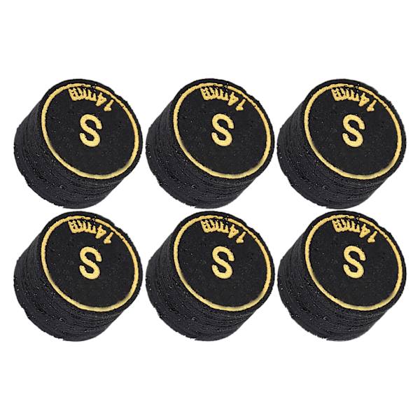 6 kpl Pool Cue -kärjet Ammattimainen Monikerroksinen Biljardi Pool Cue -kärjet Vaihto Pool Cue ja Snooker 14mm S