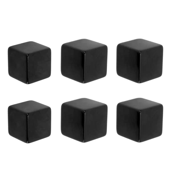 6PCS Empty Dice Cubes DIY Unfinished Dice Blocks Teaching Party Puzzles 6-Sided Dice Plastic Cubes Black