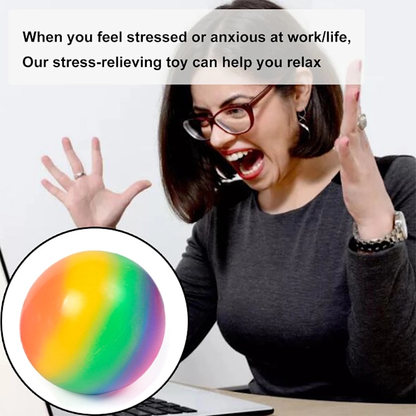 7CM regnbågsbollar Handträning Stressbollar Lindrar stress Långsam studs Dekompressionsbollar Leksak