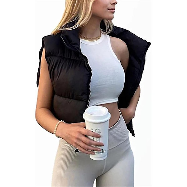 Ærmeløs Let Varm Kvinders XL Khaki Puffer Vest