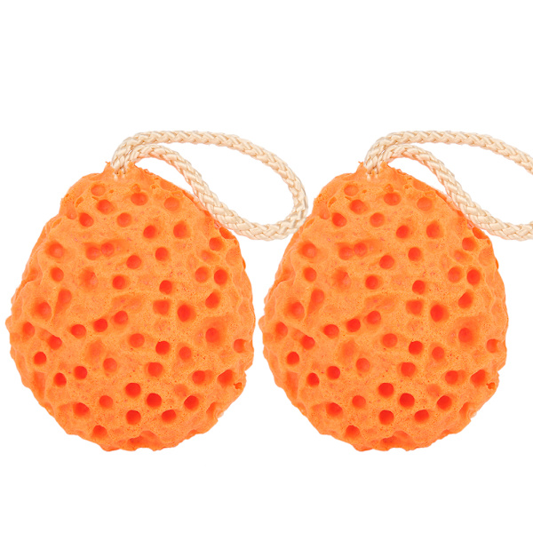 2 st Spädbarnsbadsvamp Gnid Kroppsmjuk Badskrubb Barndusch Skummande Bath BallOrange