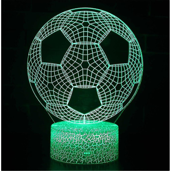 Jalkapallolahjat pojille Jalkapallo 3D Illusion Lamppu Jalkapallo 3D Night Li Green