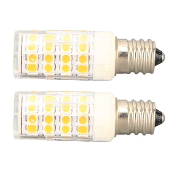 2 ST E12 Dimbar LED-lampe PC 52LEDs 5W 100‑130V LED-lysestake for takviftelys Saltlampe Varmt lys