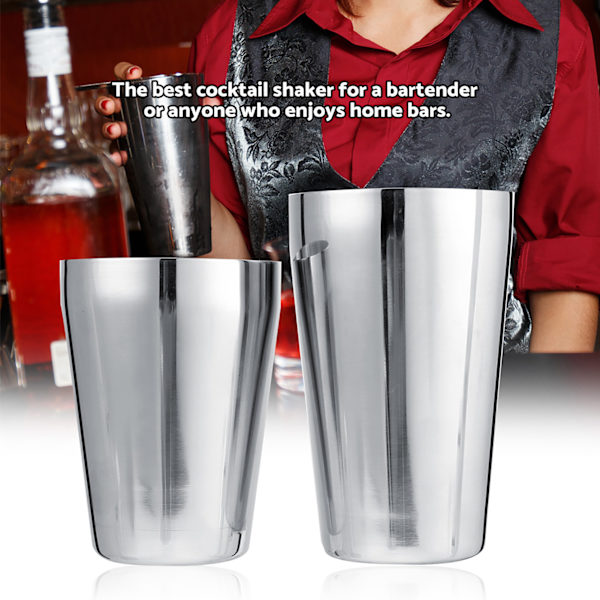 Rustfrit stål Wine Cocktail Shaker Set Blanding Fremstilling Drikkebeholder Barware (600/450 ml)