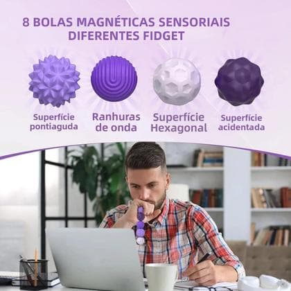 6-pack 2 cm sensoriska magnetiska bollar med injicerbara silikonbollar Kompatibel med ångestlindring och dekompression Light Purple