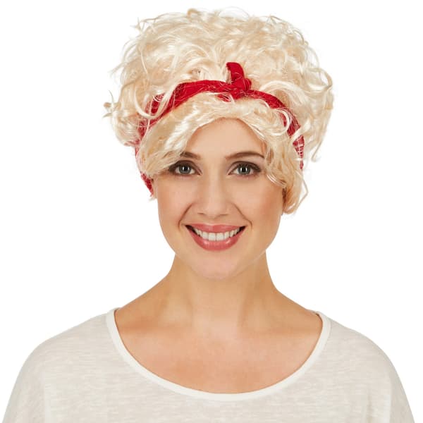 tectake Rockabilly paryk med pandebånd Yellow Gul