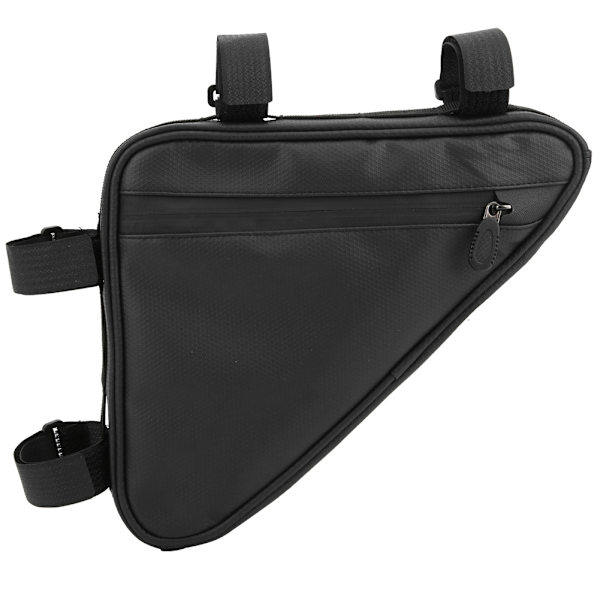 Sort Rivfast Nylon Trekantet Cykel Vandflaske Frontstråle Taske Cykelram Cykling Mobiltelefon Etui Sort