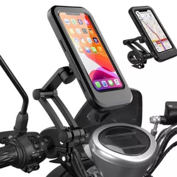 Motorcykel Telefonholder Vandafvisende Følsom TPU-Touchscreen 360° Rotation Cykel Navigationsbeslag