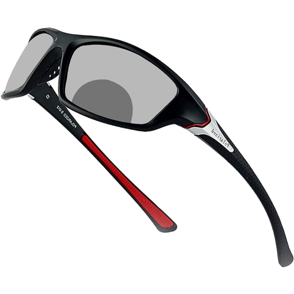 Övergångsfotokromatiska bifokala läsglasögon for män och kvinnor, solskyddsläsare for sportssolglasögon 0~+4.00
