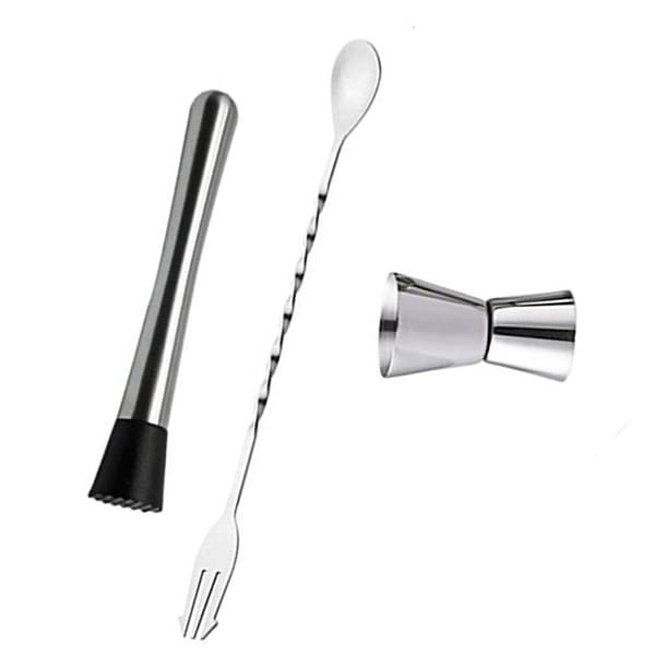 Cocktail Muddler og Blandeske, 15ml 30ml Jigger i Rustfrit Stål, Barværktøjssæt til Hjemmet