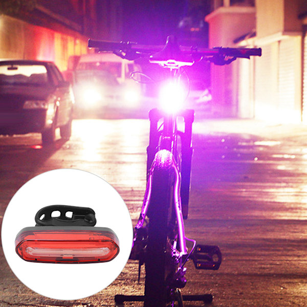 LED Baglygte til Cykel Baglygte Advarselslys Natkørsel Cykeludstyr til Mountainbike Fast Gear USB Opladning
