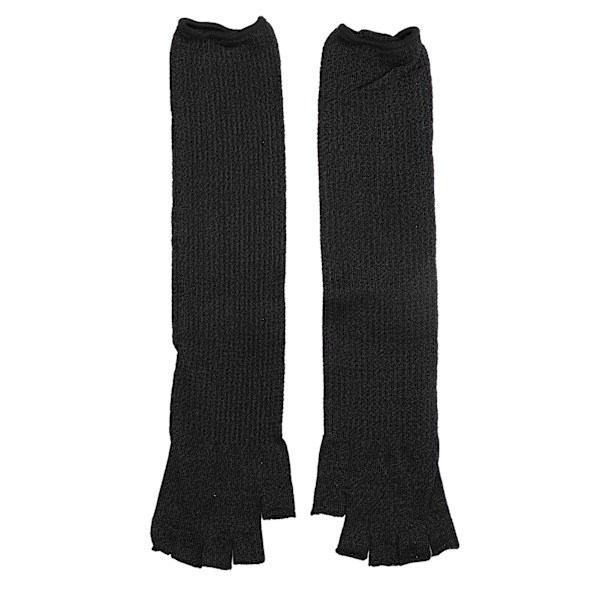 Armskydd 45 cm/17,7 tum Skärbeständig halvfingerarmshylsa för kök Träbearbetning Trädgårdsarbete Svart